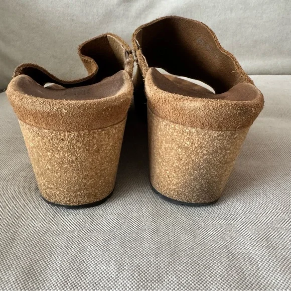 Birkenstock Papillo Tan Suede Wedge Sandals - Picture 4 of 7